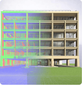 Scan to BIM comparison of point cloud data and finished building model